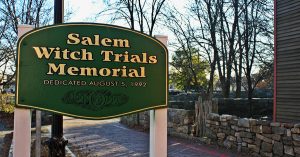 Salem Witch Trials Memorial welcoming sign | 495 Chrysler Jeep Dodge Ram