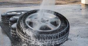 Cleaning tires | 495 CJDR in Lowell, MA