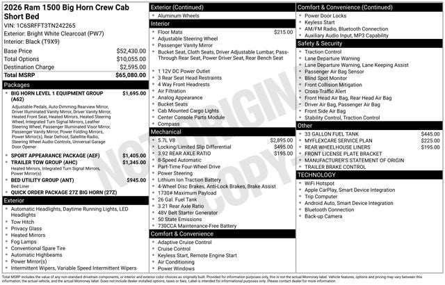 2026 RAM 1500 Big Horn/Lone Star