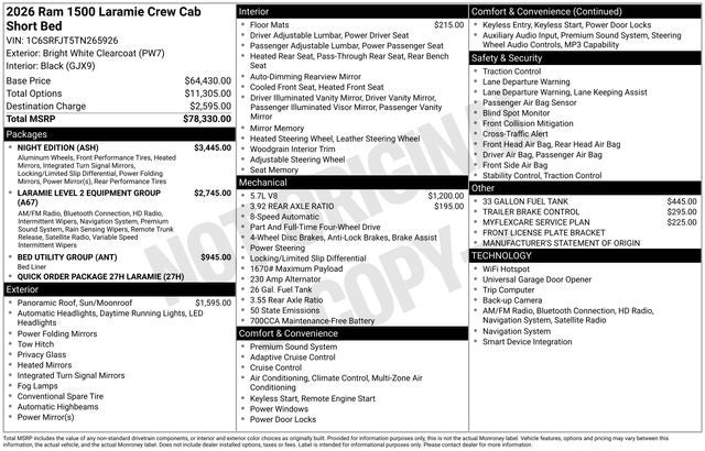 2026 RAM 1500 Laramie