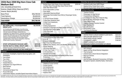2026 RAM 2500 Big Horn