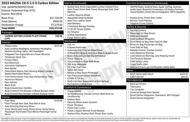 2023 Mazda Mazda CX-5 2.5 S Carbon Edition