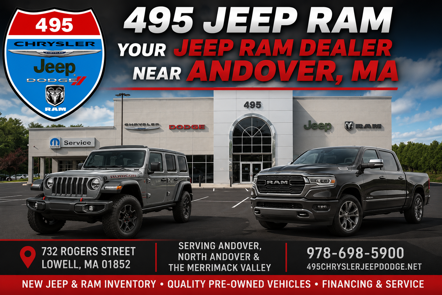 RAM Dealer in Andover, MA 495 Jeep logo